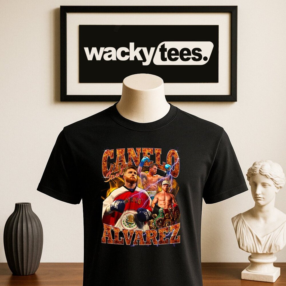 Canelo Alvarez Mexico Lighting Portrait Graphic Tee Shirt